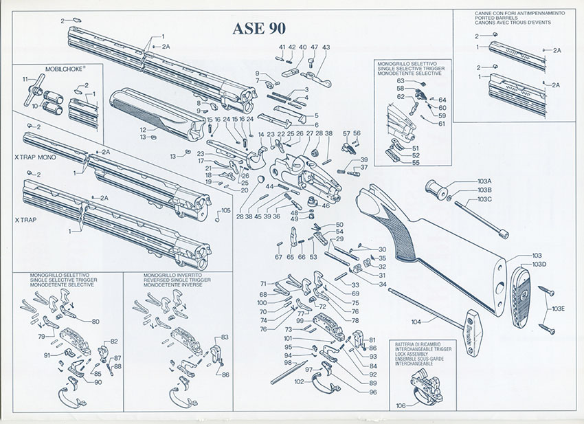 P. Beretta Over and Unders : ASE 90 Trap, X Trap, Skeet, Sporting